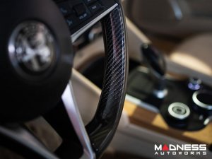 Alfa Romeo Giulia Steering Wheel Side Trim Kit - Carbon Fiber - Pre '20 models - Feroce Carbon
